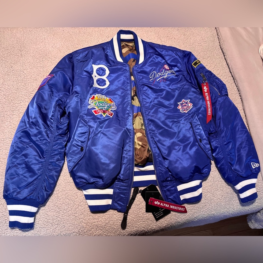 NWT Alpha Industries x New Era Brooklyn Dodgers bomber jacket